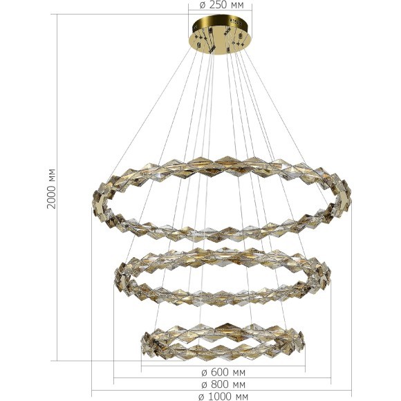 SL6009.203.03 Люстра подвесная ST-Luce Золотистый/Прозрачный,Янтарный LED 1*75W 3000K DIAMANTA SL6009.203.03 Люстра подвесная ST-Luce Золотистый/Прозрачный,Янтарный LED 1*75W 3000K DIAMANTA