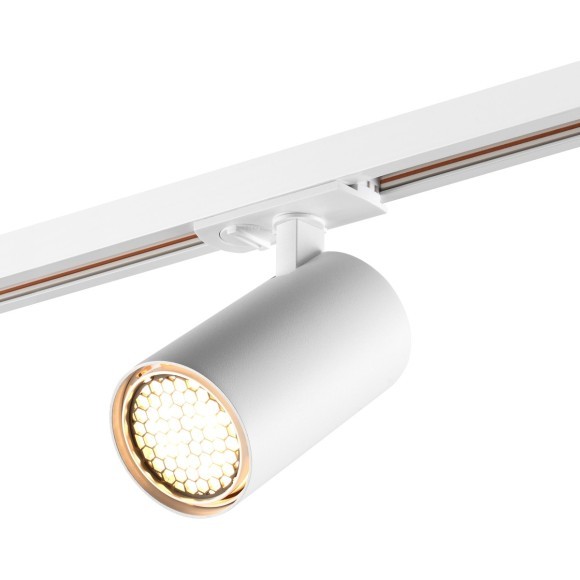 Novotech SELENE 359920 Современный трековый поворотный LED-светильник-спот направленного света для однофазной трехжильной системы EXPERT, 20Вт, 1264Лм, 3000К, угол 36°, CRI90, UGR19, 220В, IP20, белый алюминий, длина 137,5 мм, ширина 65 мм, высота 99 мм