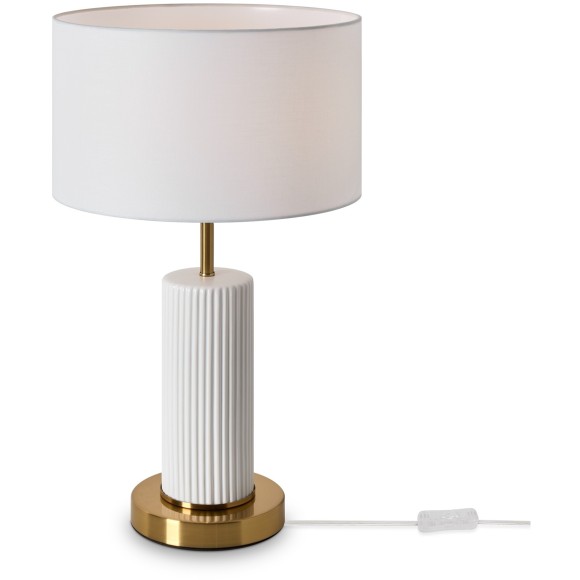 Настольная лампа с тканевым плафоном и керамическим основанием E27 Freya Ceram FR5491TL-01BS