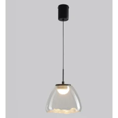 ARIA SP5W LED 1111/205 Crystal Lux Подвесной светильник, чёрный металл, прозрачный стеклянный плафон с матированной нижней частью, LED 5 Вт, 4000 К, 600 Лм, IP20, 220 В