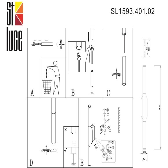 SL1593.401.02 Светильник настенный ST-Luce Черный/Белый LED 1*14W 4000K GULARRI