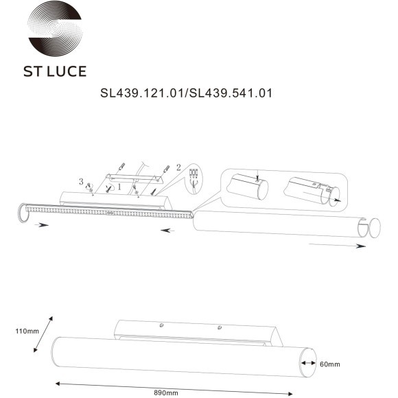 SL439.541.01 Светильник настенный ST-Luce Белый/Белый LED 1*30W 4000K Настенные светильники