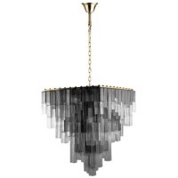 Подвесная люстра с дымчатым хрусталем, 22 лампы Е14, Divinare CASCATA 7665/17 SP-18
