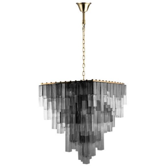 Подвесная люстра с дымчатым хрусталем, 22 лампы Е14, Divinare CASCATA 7665/17 SP-18