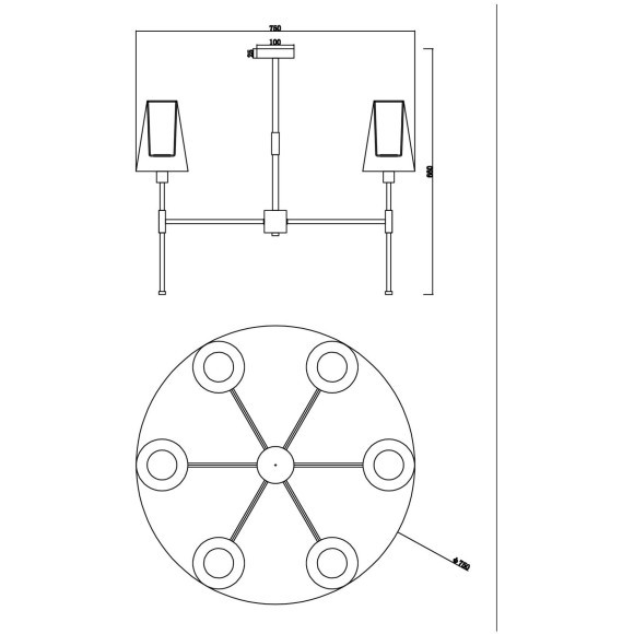 Люстра на штанге Freya FR5196PL-06BBS Tida под лампы 6xE14 40W Люстра на штанге Freya FR5196PL-06BBS Tida под лампы 6xE14 40W