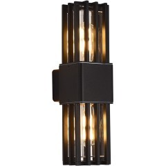 SL9018.401.02 Светильник уличный настенный квадратный антивандальный с защитой плафона в виде решетки с 2 лампами ST-Luce E27 15W IRUM