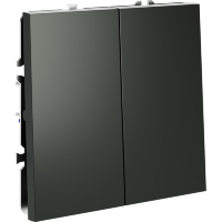 Перекрестный переключатель встраиваемый VOLTUM S70 двухклавишный 10А, (титан)