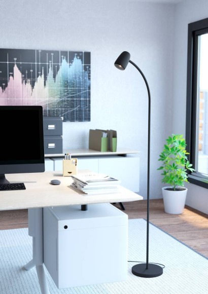 902172 CARLO Торшер напольный с цоколем E14, 18Вт, механический выключатель, сталь, черный