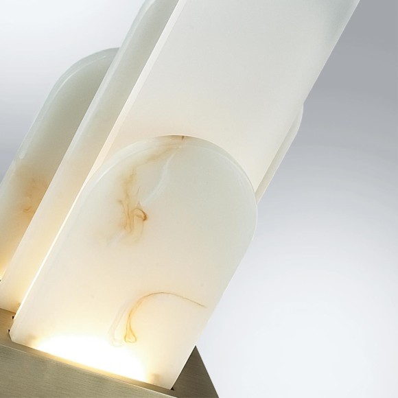 5437/12TL HIGHTECH ODL_EX25 101 бронзовый брашинг/металл/смола под алебастр/акрил Настольная лампа LED 12W 3000K 1402Лм FOROS