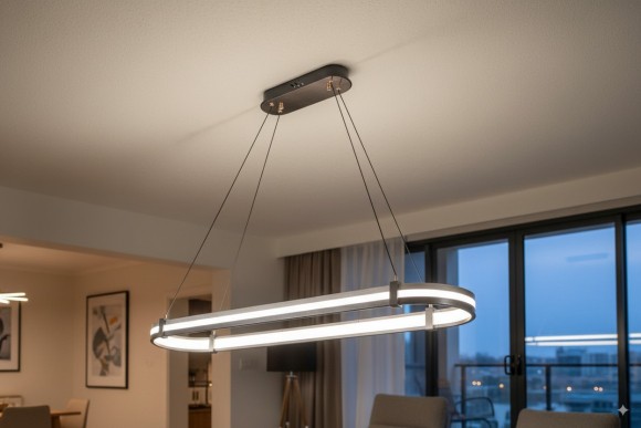 LSP-7410 Lussole HIDALGO Серый линейно-подвесной светильник, встроенный LED 40 Вт, 4000 К, световой поток 3600 Лм