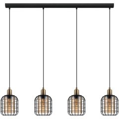 43528 Подвесной потолочный светильник (люстра) CHISLE, 4Х40W, E27, L1300, B165, H1100, сталь/стекло,