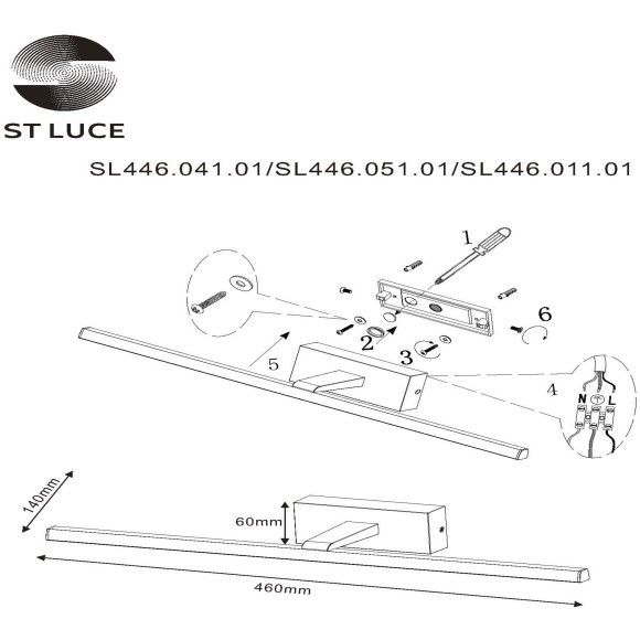 SL446.041.01 Подсветка для картин ST-Luce Черный/Черный LED 1*8W 4000K Настенные светильники