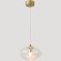 Crystal Lux FORMLESS SP1 TRANSPARENT 4120/201 Подвесной современный светильник, плафон диаметром 15 см, прозрачное стекло с вкраплениями, основание золотой металл, лампа G9 1шт макс. 40Вт IP20 220В