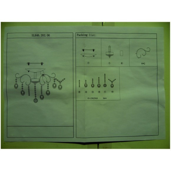 SL846.202.06 Люстра подвесная ST-Luce Золотистый/Прозрачный E14 6*40W ORECCHINI