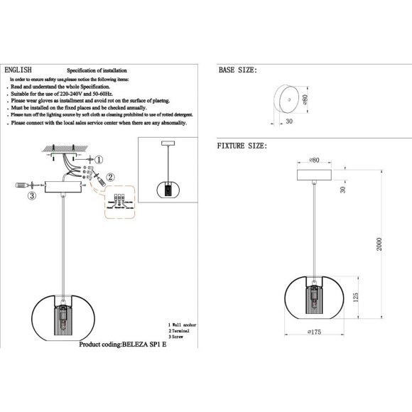 Светильник подвесной Crystal Lux BELEZA SP1 E CHROME Светильник подвесной Crystal Lux BELEZA SP1 E CHROME