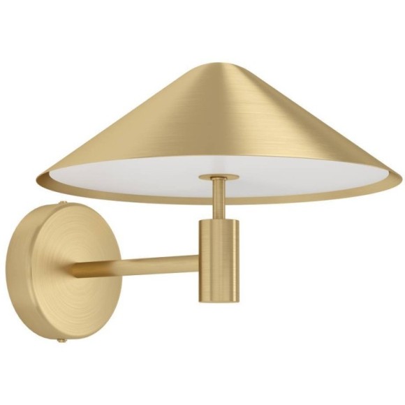 390273 Бра PARAGUAY, 1X12W (LED), 3000K, 1360lm, H205, сталь, черный, матовая латунь/пластик, белый