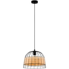 43311 Подвес ANWICK, 1x40W(E27), Ø370, сталь, черный/ротанг, натуральный