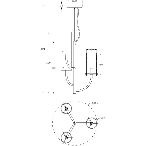 Люстра подвесная Maytoni MOD223PL-03BS Arco под лампы 3xG9 40W