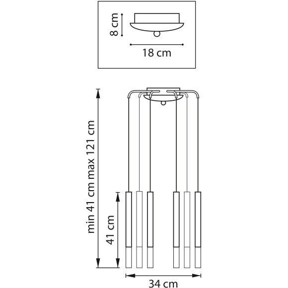 Люстра подвесная Tubo Lightstar L8T747137