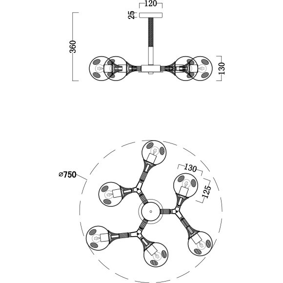 Люстра потолочная Freya FR5105CL-06W Amy под лампы 6xE27 60W