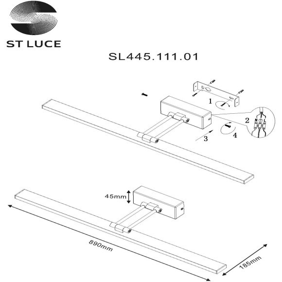 SL445.111.01 Подсветка для картин ST-Luce Хром/Хром LED 1*18W 4000K Настенные светильники SL445.111.01 Подсветка для картин ST-Luce Хром/Хром LED 1*18W 4000K Настенные светильники