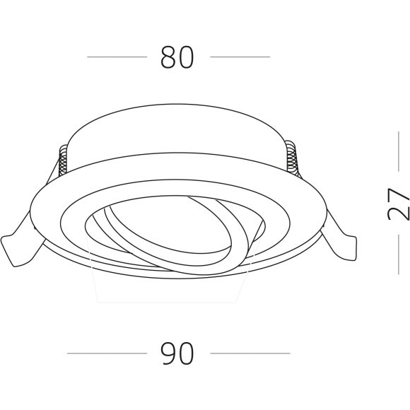 ST251.518.01 Св-к встр. Белый GU10 1*50W  IP20 L90xW90xH27 220V Без ламп Встраиваемые светильники