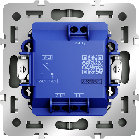 Выключатель встраиваемый VOLTUM S70 для жалюзи 10А, (титан)