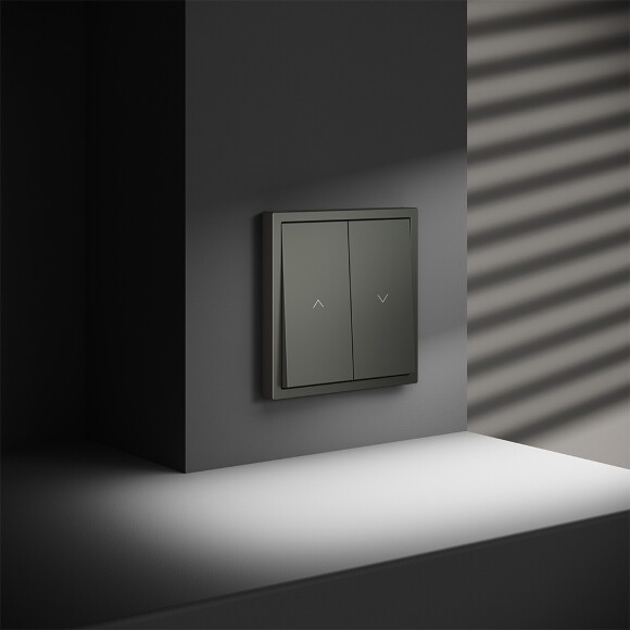 Выключатель встраиваемый VOLTUM S70 для жалюзи 10А, (титан)