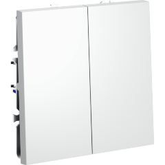 Перекрестный переключатель встраиваемый VOLTUM S70 двухклавишный 10А, (белый матовый)