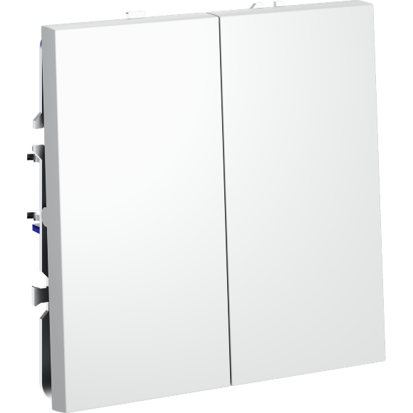 Перекрестный переключатель встраиваемый VOLTUM S70 двухклавишный 10А, (белый матовый)