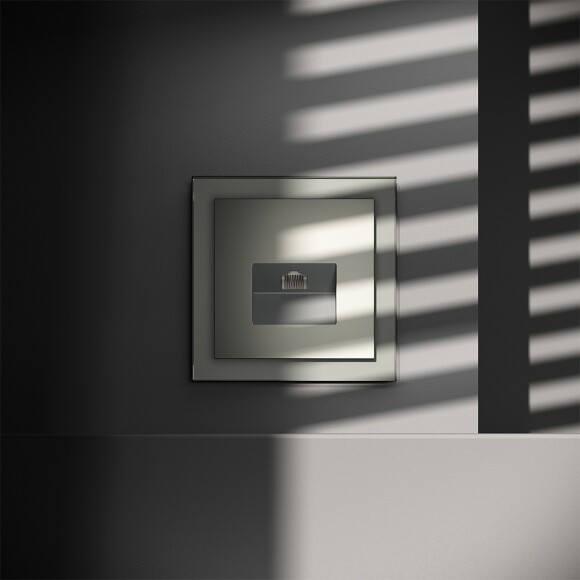 Розетка компьютерная встраиваемая VOLTUM S70 RJ45 кат.6, (сталь)