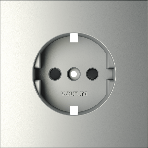 Накладка для розетки с заземлением и защитными шторками, S70 (сталь)