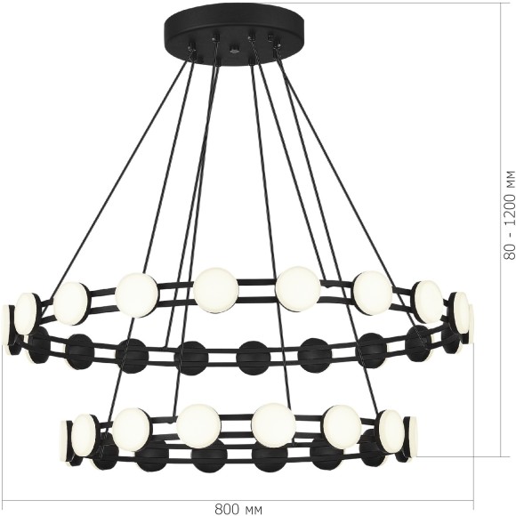 SL6610.403.36 Светильник подвесной ST-Luce черный/белый LED 1*70W 4000K MONRO