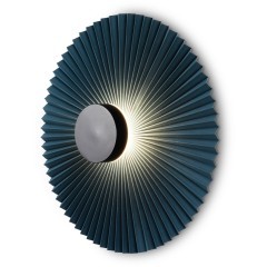 Freya Rotonda FR5634WL-L6DB1 Минималистичное настенное LED-бра в стиле восточный лофт, 6 Вт, 3000К, CRI 80, 50 Лм, 360°, черный металл и темный сине-зеленый тканевый абажур диаметром 40 см