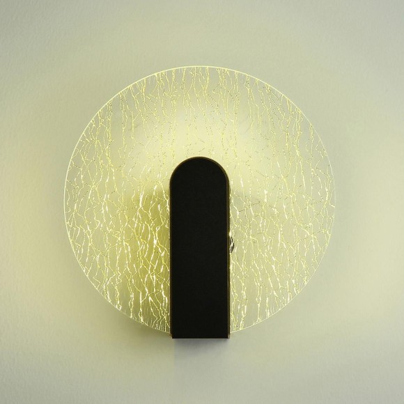 SY8337 Lussole БЕНТОН Черное настенное бра, LED 5 Вт, 4000 К, 440 Лм, IP20, металлический корпус, белый акриловый рассеиватель