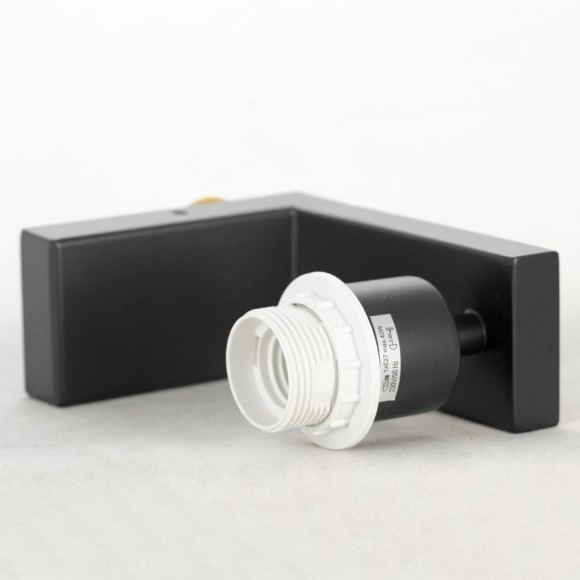 SY6958 LUSSOLE КОФИ Черное настенное бра с бежевым тканевым плафоном, E27, 1 × 40 Вт, IP20