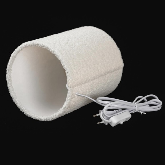 LSP-5014 Lussole WOODRUFF белая настольная лампа, E27, 1×10 Вт, тканевый корпус и плафон, IP20, 220 В