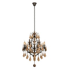10559/6 Loft It CHATEAU Подвесной светильник на 6 ламп E14, основание античного черного цвета