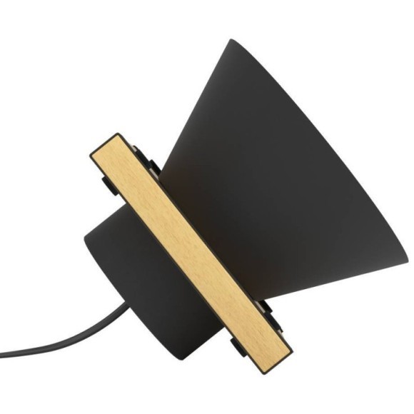 43959 Настольная лампа MACCLES, 1X15W (E27), H150,  сталь, дерево, черный, коричневый