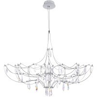 10589/900 Silver Asfour LOFT IT MIRA Подвесной светильник серебряный с прозрачными хрустальными элементами, LED 28,5 Вт, 3000 К, световой поток 3420 Лм, 12–24 В