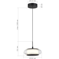 SL6239.403.01 Светильник подвесной ST-Luce черный/прозрачный LED 1*7W 3000K FRITTELA