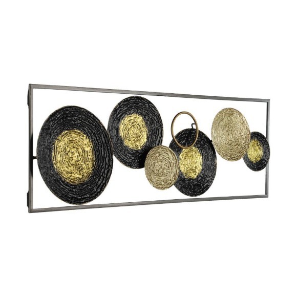 426008 NUMAZU Панно настенное лофт сталь черный золотой L310 H900