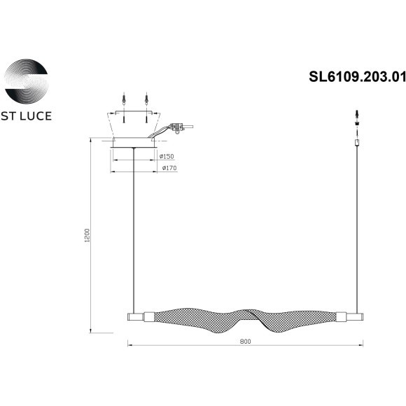 SL6109.203.01 ST Luce ALBA Светильник подвесной, LED, 3000K 1х25W, золотистый/белый SL6109.203.01 ST Luce ALBA Светильник подвесной, LED, 3000K 1х25W, золотистый/белый