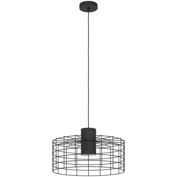 43628 Подвесной потолочный светильник (люстра) MILLIGAN, 1Х40W, E27, H1100, Ø480, сталь, черный/белы