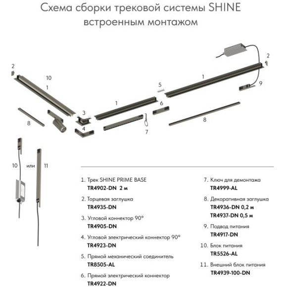 Шинопровод Denkirs SHINE PRIME HIDE | ШАЙН ПРАЙМ ХАЙД TR4902-DN