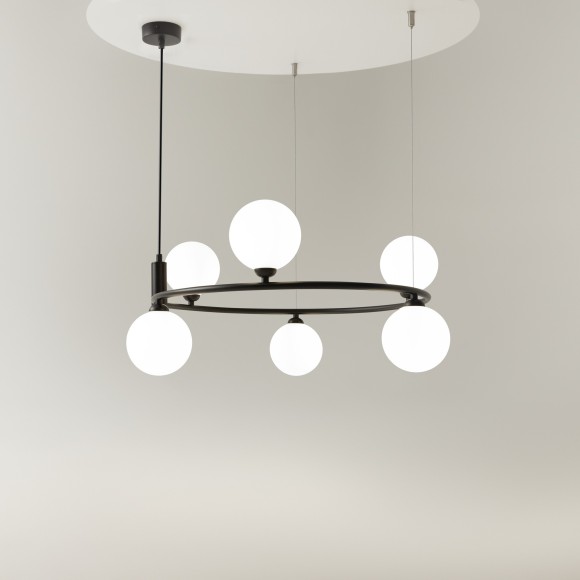 Подвесной светильник кольцом Maytoni MOD013PL-06B RING под лампы 6xG9 25W