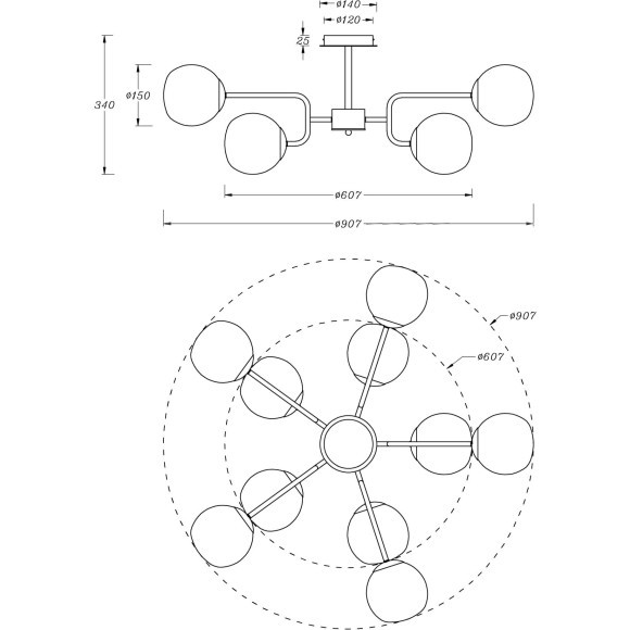 Люстра потолочная Maytoni MOD221PL-10N Erich под лампы 10xE14 40W Люстра потолочная Maytoni MOD221PL-10N Erich под лампы 10xE14 40W