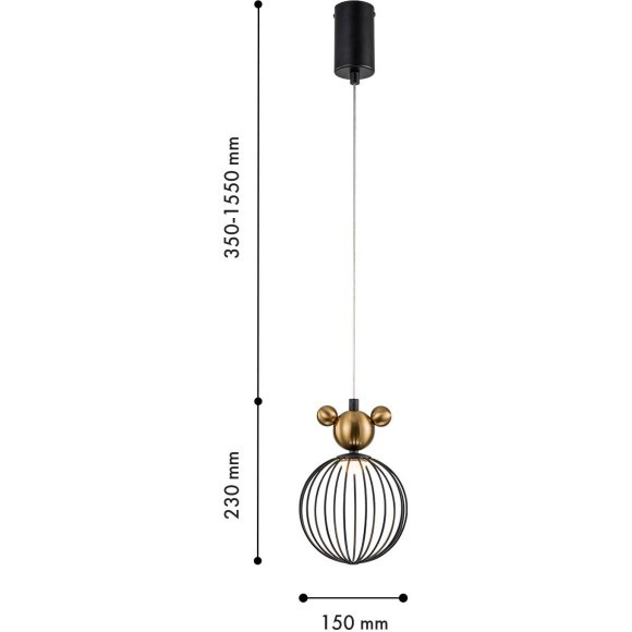 4748-1P, Подвес, D150xH350/1550, LEDx5W, 230LM, 4000K, included