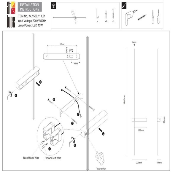 SL1589.111.01 Светильник настенный ST-Luce Никель/Никель LED 1*15W 4000K Настенные светильники