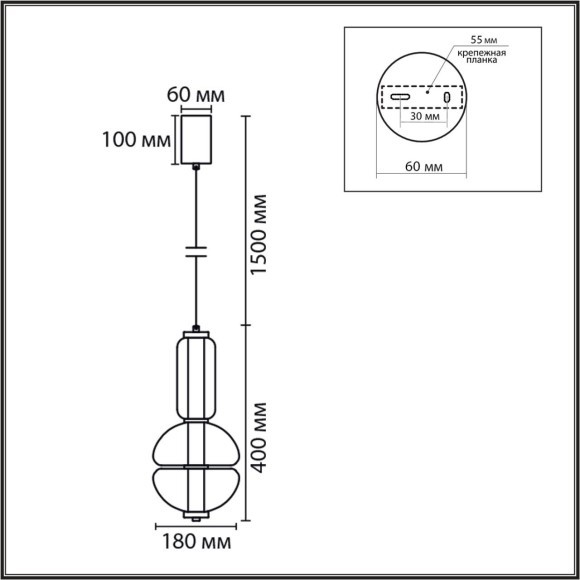 8325/28L Светодиодный подвесной светильник с прозрачным плафоном и бронзовым основанием 13Вт 617Лм 4000K CRI80 220V LUMION TAISHA